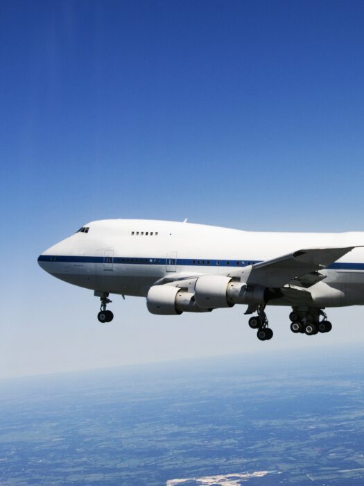An aeroplane in flight.