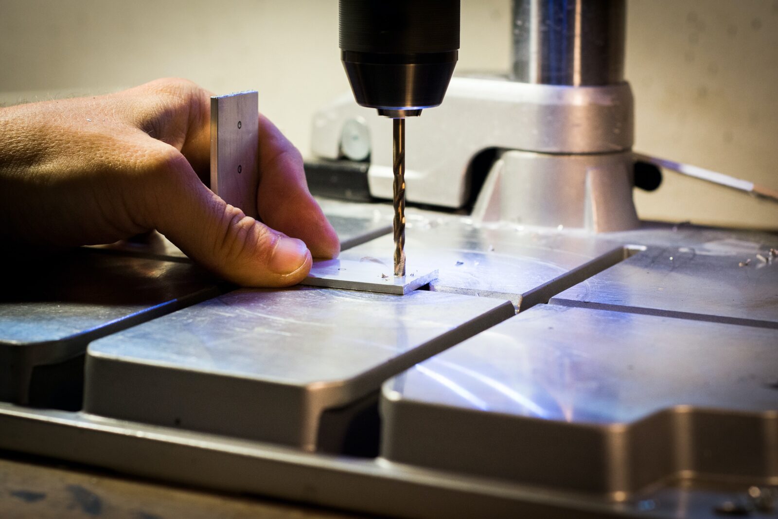 Drill attaching a joint to metal