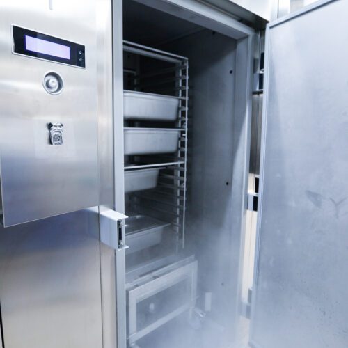 Industrial fridge with door open